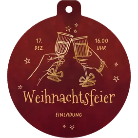Einladungskarte Weihnachtskugel Anstoßen Weihnachtsfeier