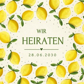Einladungskarte Zitronen Gelb Sommerhochzeit