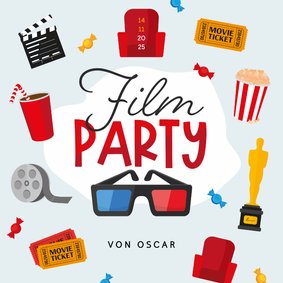 Einladungskarte zur Filmparty 3D-Brille 9. Geburtstag