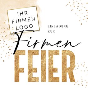 Einladungskarte zur Firmenfeier mit Logo & Konfetti