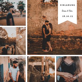 Einladungskarte zur Hochzeit Fotocollage