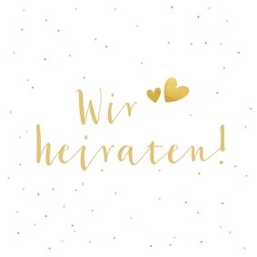 Einladungskarte zur Hochzeit goldenes Konfetti