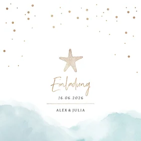 Einladungskarte zur Hochzeit Strandfeeling