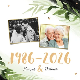 Einladungskarte zur Rubinhochzeit eigene Fotos