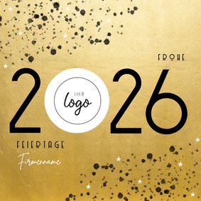Firmen-Neujahrskarte Goldoptik Jahreszahl