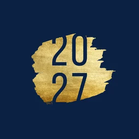 Firmen-Neujahrskarte Jahreszahl dunkelblau