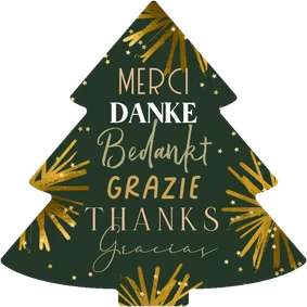 Firmen-Weihnachtskarte Baum 'Danke' international