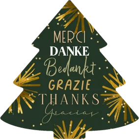 Firmen-Weihnachtskarte Baum 'Danke' international
