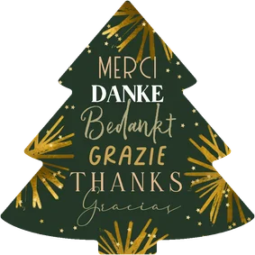 Firmen-Weihnachtskarte Baum 'Danke' international