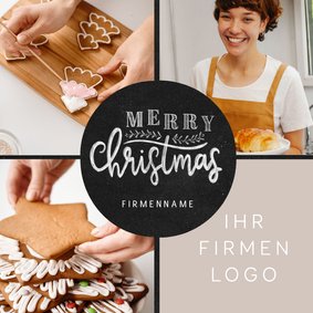 Firmen-Weihnachtskarte Fotocollage 'Merry Christmas'