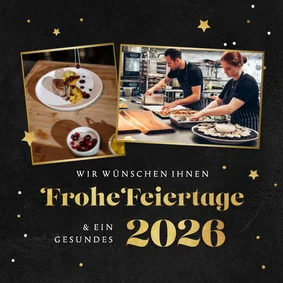 Firmen-Weihnachtskarte Gastronomie mit Fotocollage