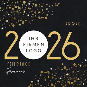Firmen-Weihnachtskarte große Jahreszahl mit Logo