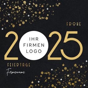 Firmen-Weihnachtskarte große Jahreszahl mit Logo