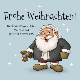 Firmen-Weihnachtskarte Jurist Weihnachtsmann Richter