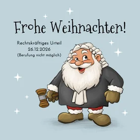 Firmen-Weihnachtskarte Jurist Weihnachtsmann Richter
