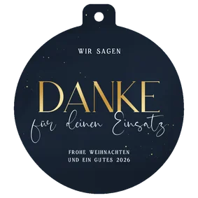 Firmenkarte 'Danke für deinen Einsatz' Mitarbeiter Kugelform