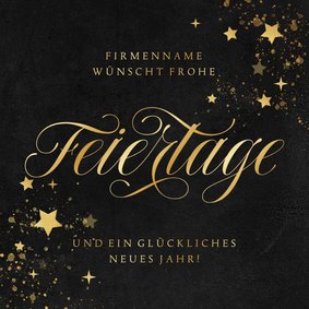 Firmenkarte Weihnachten 'Frohe Feiertage' Schreibschrift