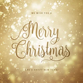 Firmenkarte Weihnachten Gold & Glitzer