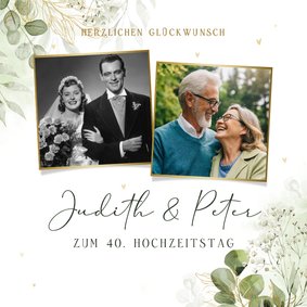 Foto-Glückwunschkarte zum 40. Hochzeitsjubiläum