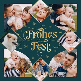 Foto-Karte Weihnachtsgrüße Familienfotos 'Frohes Fest'