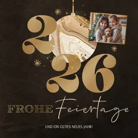 Foto-Weihnachskarte Marmor Christbaumkugel 2027