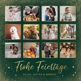 Foto-Weihnachtsgrußkarte 'Frohe Feiertage' grün