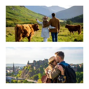 Fotocollagekarte Quadrat 2 Fotos einfach Natur