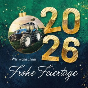 Fotokarte 2026 Weihnachtskugel geschäftlich