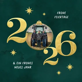 Fotokarte 2027 Weihnachten Firmenfoto grün Landwirtschaft