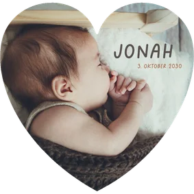 Fotokarte Geburt Herzform