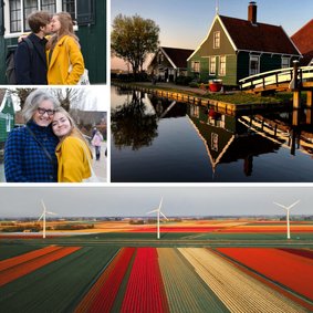 Fotokarte grafisch vier Fotos