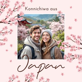 Fotokarte Urlaub in Japan Kirschblüten