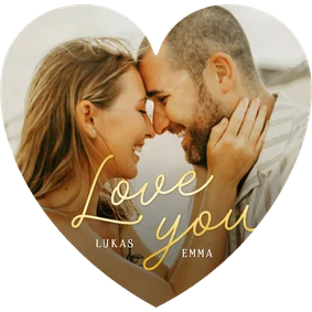Fotokarte Valentinstag 'Love You' Namen Herzform