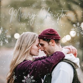 Fotokarte Weihnachten Schneeflocken