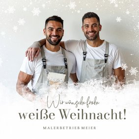 Fotokarte Weihnachtsgrüße Malerbetrieb weiße Weihnacht