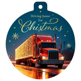 Fotokarte Weihnachtskugel 'Driving home for Christmas'