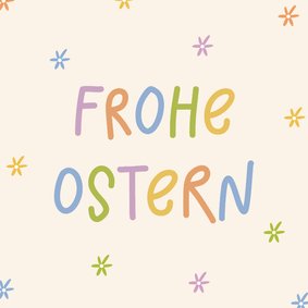 'Frohe Ostern' Osterkarte bunte Buchstaben