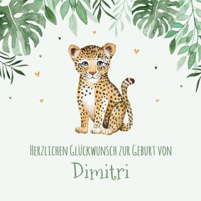 Geburt Baby Glückwunschkarte kleiner Leopard