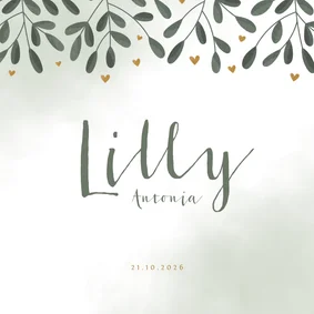 Geburtskarte botanisch Foto Innenseite