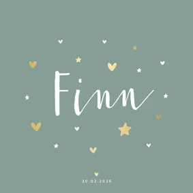 Geburtskarte grüne Farbe anpassbar Foto innen