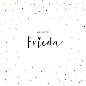 Geburtskarte Konfetti Foto in Herz innen