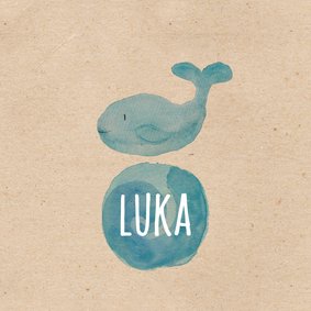 Geburtskarte mit kleinem Wal Aquarell