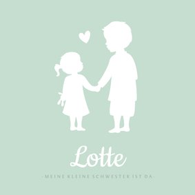 Geburtskarte Silhouette großer Bruder kleine Schwester