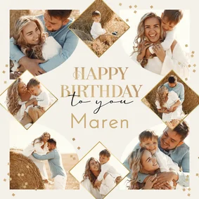 Geburtstagsgrußkarte Fotocollage grafisch
