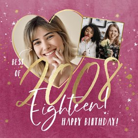 Geburtstagskarte 18. Geburtstag Eighteen mit Jahreszahl