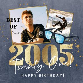 Geburtstagskarte 21. Geburtstag Fotocollage