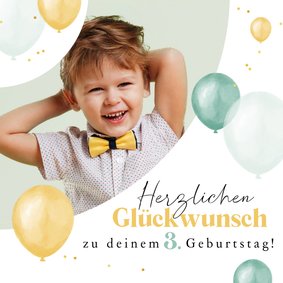 Geburtstagskarte 3. Geburtstag mit Luftballons