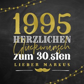 Geburtstagskarte 30 Jahre 1995