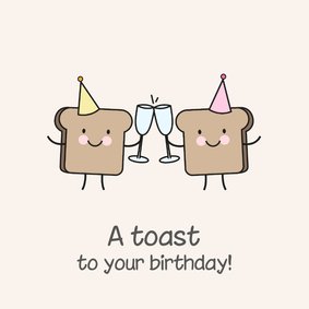 Geburtstagskarte 'A toast to your birthday'