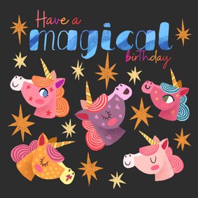 Geburtstagskarte Einhorn 'Magical Birthday'